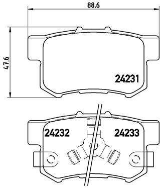 ZAPATAS DE FRENADO PARTE TRASERA HONDA CR-V 04-06 PARTE TRASERA  