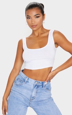 PRETTYLITTLETHING TOP DAMSKI BIAŁY^ 36 S 1VAH