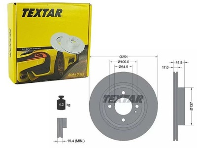 Textar тормозные диски тормозные перед 92278003 фото №1