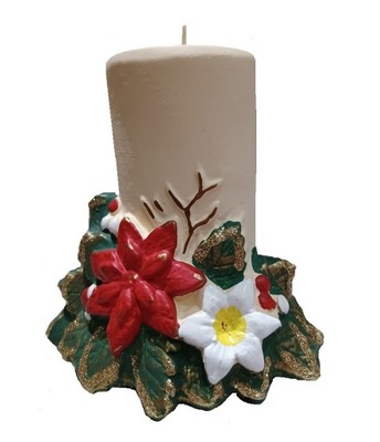 Świąteczny świecznik stroik na podgrzewacz świeca