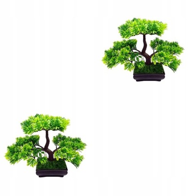2x Sosna Bonsai roślin Sztuczne doniczkowe drzewo