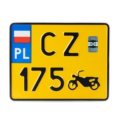 Tablica żółta do motocykla zabytkowego CZ 175