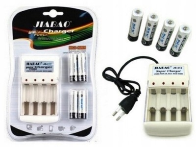 ŁADOWARKA AA AAA JIABAO 4 AKUMULATORKI 5500mAh