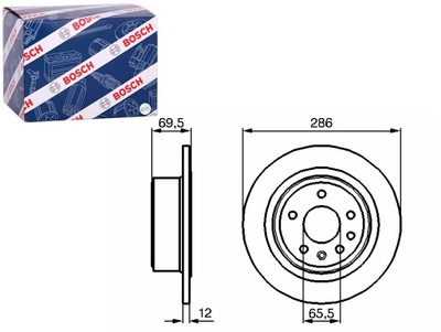 DISCOS DE FRENADO 2SZT. PARTE TRASERA OPEL OMEGA B 2.0-3.2 03.94-07.03 BOSCH  