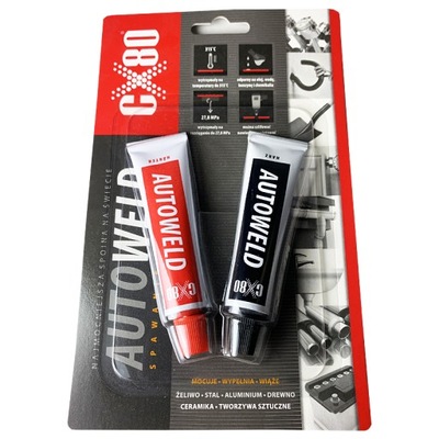 NEJSILNĚJŠÍ SVAŘOVACÍ LEPIDLO ZA STUDENA CX-80 AUTO WELD DVOUSLOŽKOVÉ 27gx2