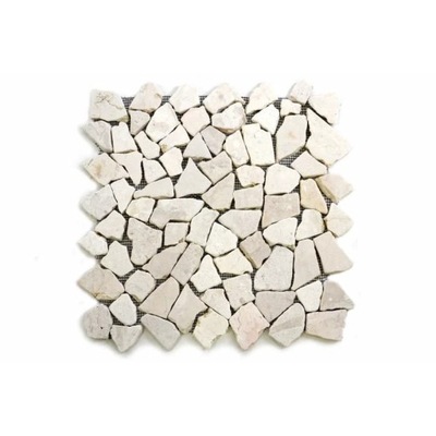 Marmurowa mozaika Garth 1 m2 - kremowe białe płytki