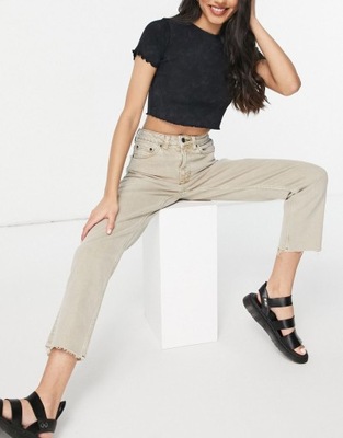 TOPSHOP SPODNIE PROSTE JEANSOWE BEŻ 28/30 1XBM