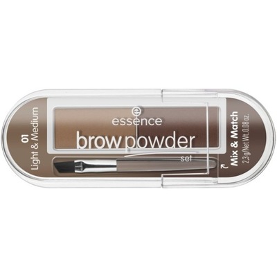 Essence Brow Powder Set zestaw do stylizacji brwi z pędzelkiem 01 Light