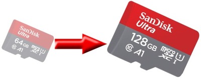 DOPŁATA WYMIANA KARTY SANDISK ULTRA 64GB NA 128GB