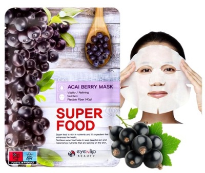 Maseczka w płachcie do twarzy odżywcza z ekstraktem z jagód Super Food ACAI