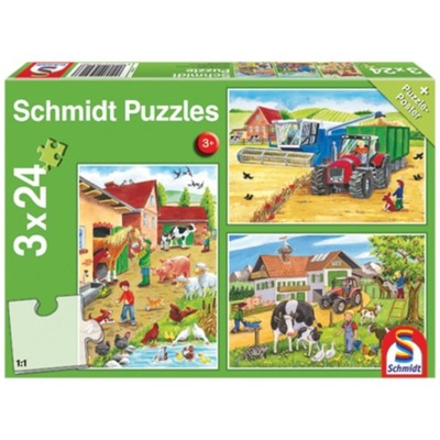 Zestaw 3x Puzzle Gospodarstwo Schmidt