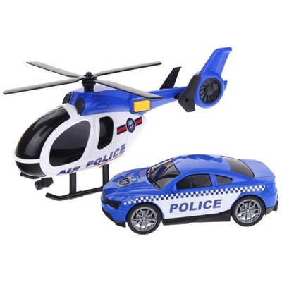 Zestaw Policyjny dla Chłopca Samolot Helikopter Policyjny Radiowóz Dźwięki