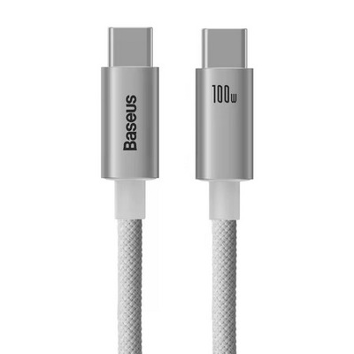 Kabel Baseus USB C - USB C Oplot 2m 100W 5A PD 480Mbps Biały
