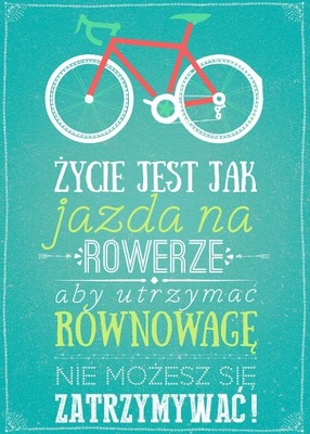 Plakat motywacyjny Jazda na rowerze 50x70 cm