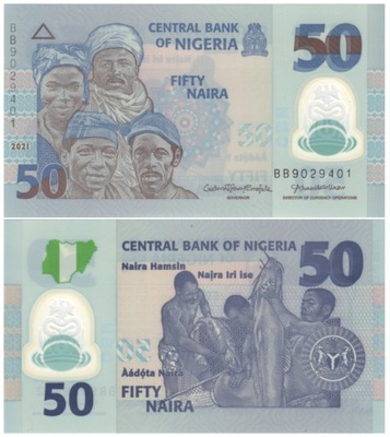 NIGERIA 50 NAIRA 2021 P-40 UNC polimer