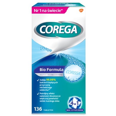 Corega Tabs Bio Formula 4in1 136 Tablets