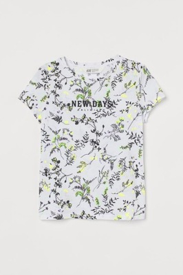 H&M Dżersejowy T-shirt top z nadrukiem 134/140