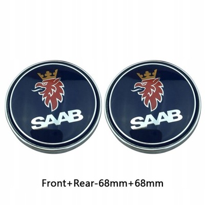 2 PC. LOGO EMBLEM SIGN SAAB 93,95 68MM  