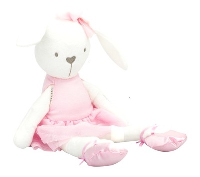 Przytulanka królik w różowej sukience 42 cm