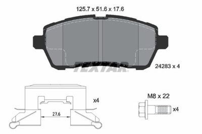 TEXTAR 2428302 КОЛОДКИ ТОРМОЗНЫЕ