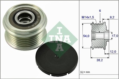 INA 535 0263 10 RUEDA PASOWE/SPRZEGLO ALTERNADOR  