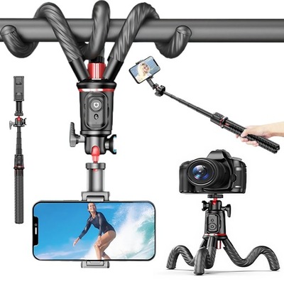 STATYW TRIPOD UCHWYT NA APARAT TELEFON REGULOWANA WYSOKOŚĆ OBRÓT O 360°
