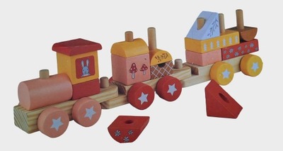 Playtive drewniany pociąg sorter układanka dla dzieci
