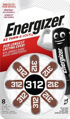8 sztuk Bateria słuchowa Energizer 312 PR 48