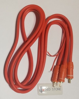 Kabel 2x RCA / 2x RCA 1,5m ze sterowaniem czerwony