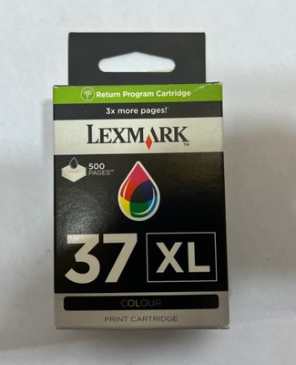 Tusz Lexmark 37XL trójkolorowy 18C2180E FV ORYGINAŁ