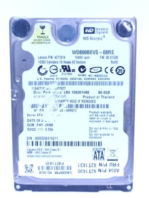 Dysk Western Digital WD2500BEVS 3205