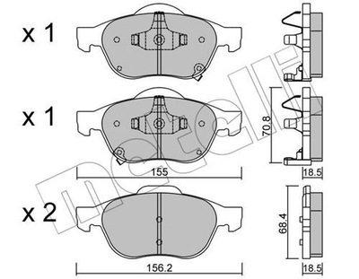 METELLI 22-0448-0 КОМПЛЕКТ КОЛОДОК ШАЛЬМІВНИХ, HAMU