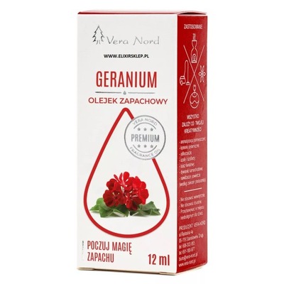 Olejek zapachowy geranium 12 ml geraniol oil