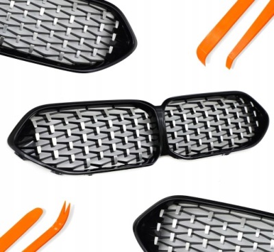 Решётка радиатора решётка радиатора решётки радиатора bmw 2 f44 2021- чёрный+ серебристый diament фото №1