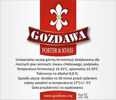 Drożdże do piwa porter podpiwka kwasu chlebowego