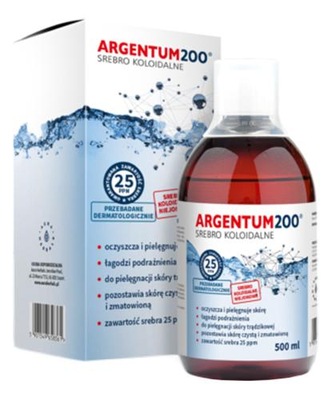 ARGENTUM200 Srebro koloidalne 25PPM tonik 500 ml