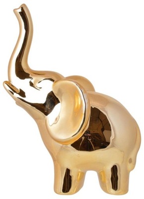 Figurka ceramiczna słoń złoty duży