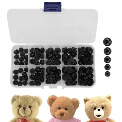 100X OCZY OCZKA BEZPIECZNE DO ZABAWEK MASKOTEK PLUSZAK 9-15mm