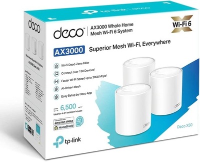DOMOWY SYSTEM WI-FI MESH TP-LINK DECO X50 (3 szt.)