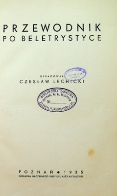 Przewodnik po beletrystyce 1935 r.