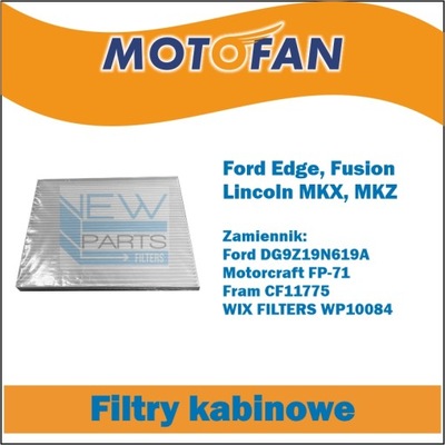 FILTRAS KABINOS MF90037 FORD FUSION EDGE LINCOLN MKX MKZ ZAM FRAM CF11775 