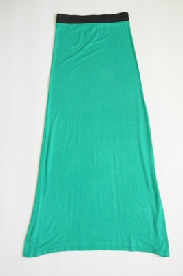 BOOHOO Zielona maxi spódnica rozkloszowana S