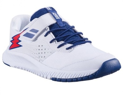 Buty tenisowe chłopięce Babolat Pulsion AC white/estate blue 34