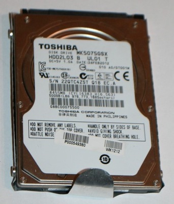 Dysk twardy Toshiba MK5075GSX 500GB SATA II 2,5"