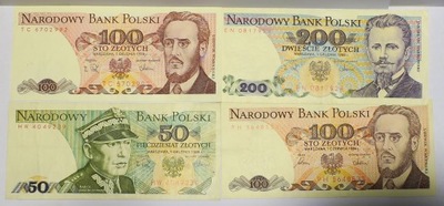 ZESTAW 500 ZŁ ZŁOTYCH 1988 EN 100 1988 TC PH 50 1988 HW