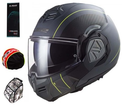 LS2 KASK MOTOCYKLOWY SZCZĘKOWY FF906 ADVANT COOPER BLACK TITAN YELL MAT 2XL