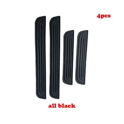 4PCS RUBBER CAR DOOR SILL SCUFF COVERS BLACK DOOR PANEL GUARDS PROTE~55404  