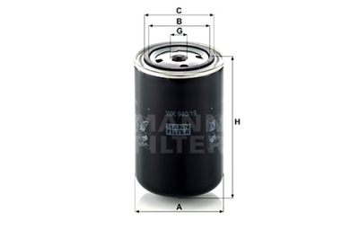 MANN-FILTER FILTRAS DEGALŲ DAF 65 F 1100 F 1300 F 1500 F 1700 F 1900 F 