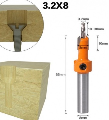 Wiertło - pogłębiacz (pogłębiacz) 3,2x8 do drewna