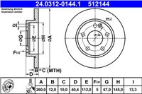 ATE DISCO DE FRENADO PARTE DELANTERA 260X12 P POWER DISC MERCEDES A W168 97-  